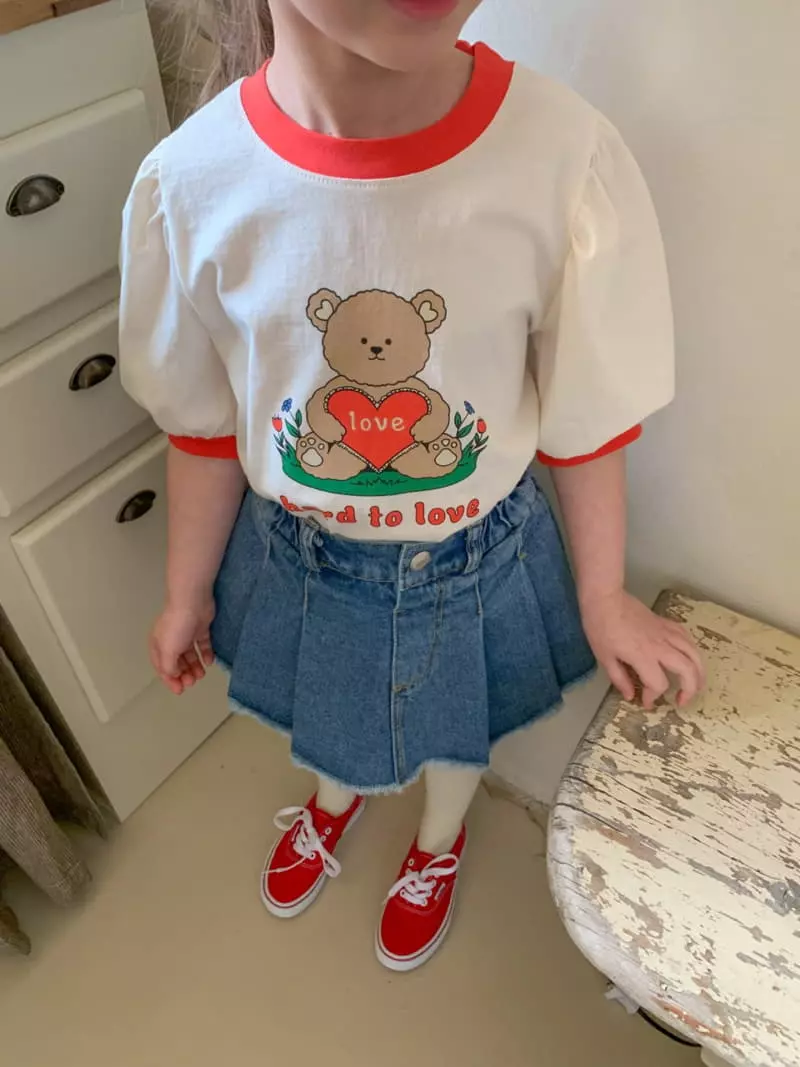 Momo Ann - Korean Children Fashion - #kidzfashiontrend - Heart Bear Tee - 10