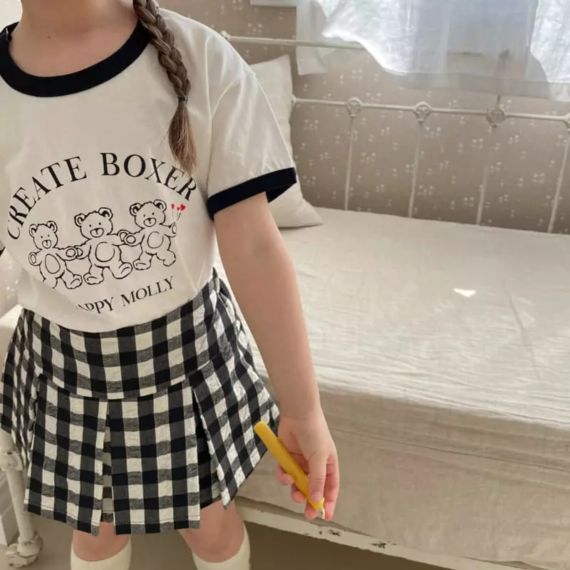 Momo Ann - Korean Children Fashion - #minifashionista - Check Skirt Pants - 6
