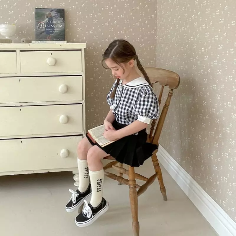 Momo Ann - Korean Children Fashion - #minifashionista - Check Blouse - 8