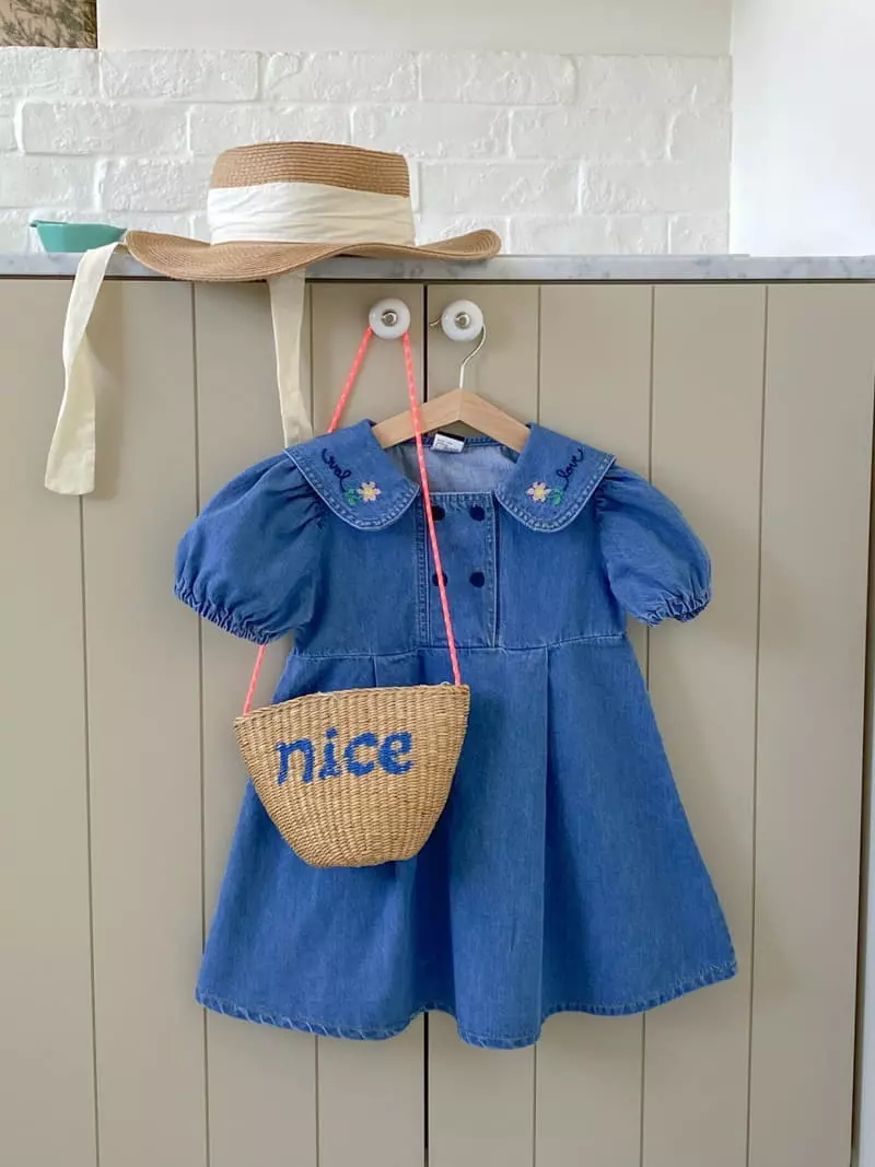 Momo Ann - Korean Children Fashion - #todddlerfashion - Denim One-piece