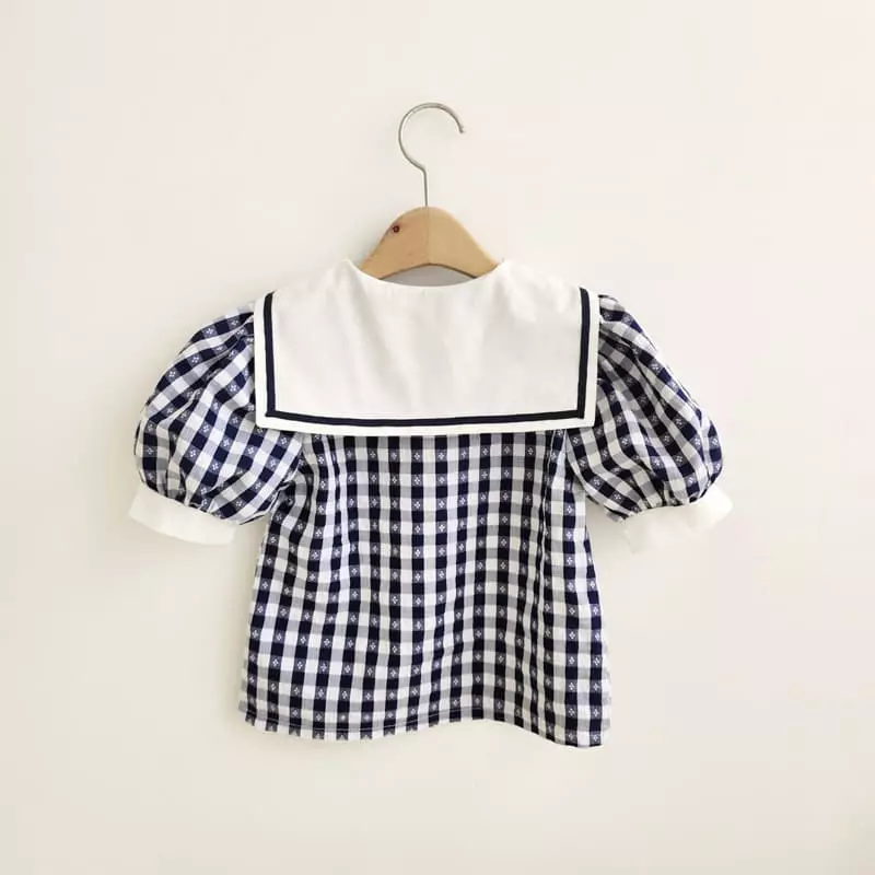 Momo Ann - Korean Children Fashion - #todddlerfashion - Check Blouse - 10