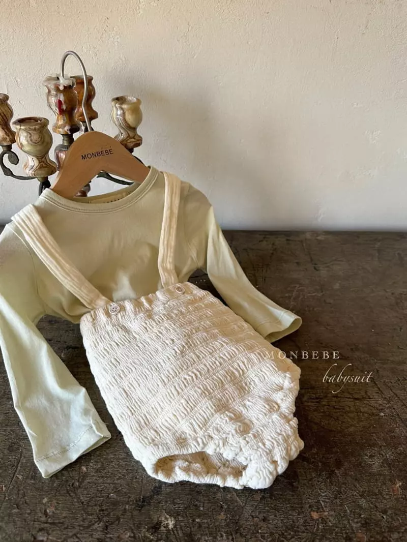 Monbebe - Korean Baby Fashion - #babyboutiqueclothing - Honey Smocked Dungarees Pants - 5