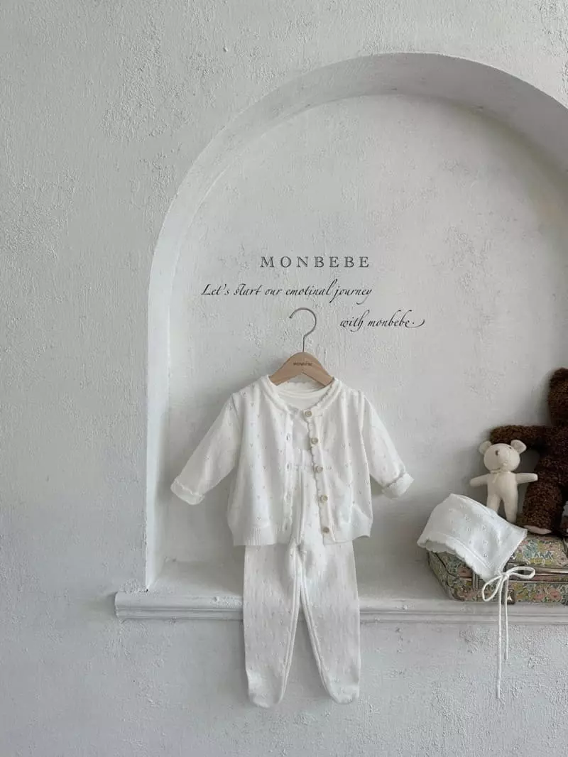 Monbebe - Korean Baby Fashion - #babylifestyle - Baby Cotton Foot Dungarees Pants - 4