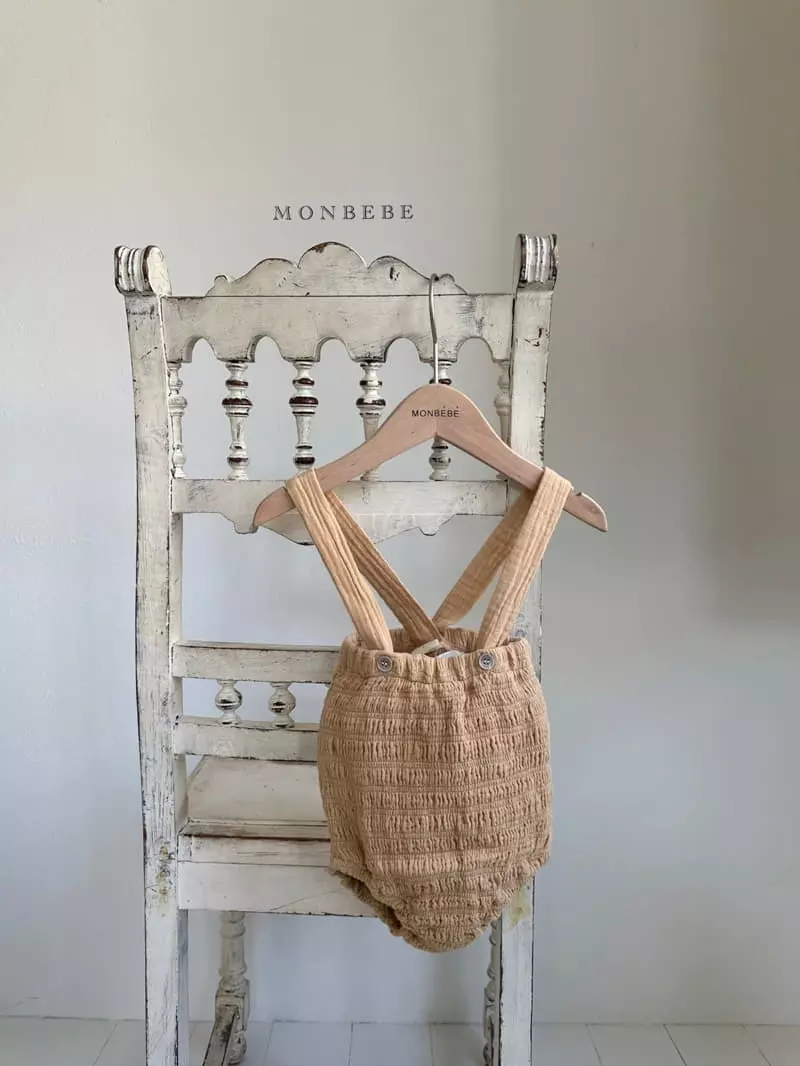 Monbebe - Korean Baby Fashion - #smilingbaby - Honey Smocked Dungarees Pants - 3
