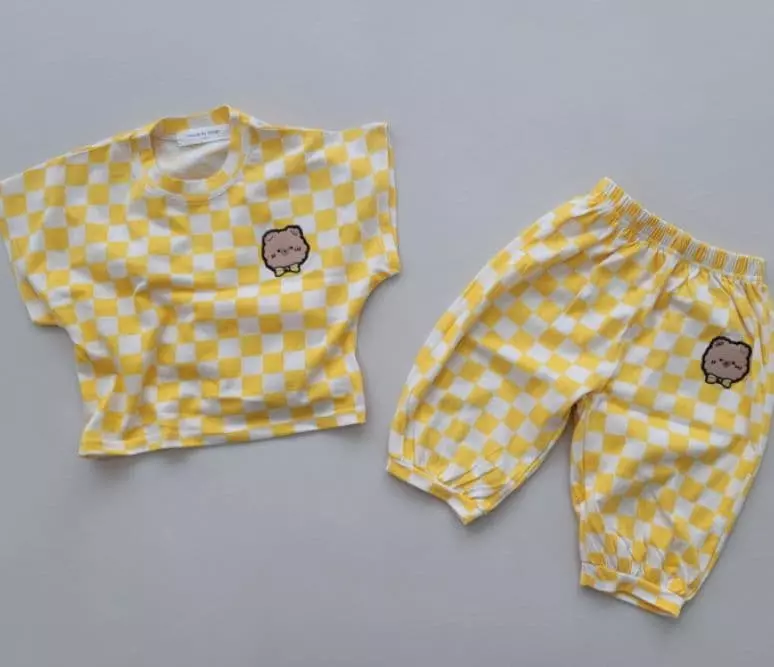 Moran - Korean Children Fashion - #childofig - Ribbon Bear Top Bottom Set