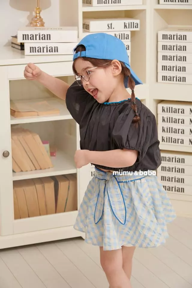 Mumunbaba - Korean Children Fashion - #childofig - Check Melon Skirt Leggings - 9