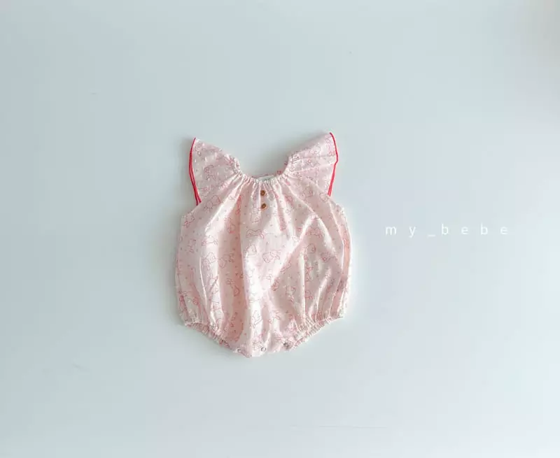 My Bebe - Korean Baby Fashion - #babyclothing - Baby Snow Flower Terry Bodysuit - 9