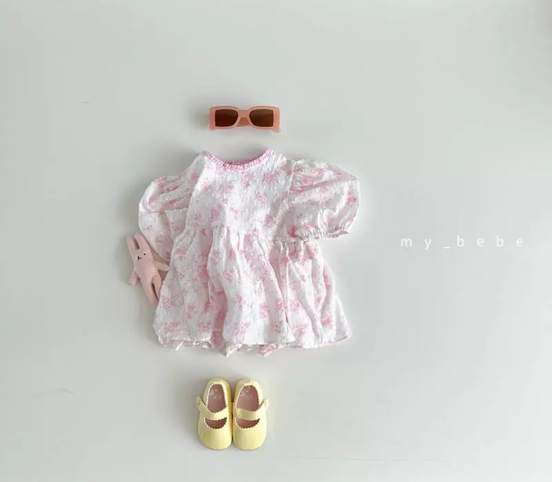 My Bebe - Korean Baby Fashion - #babylifestyle - Baby Heart Flower One-piece Bodysuit - 11