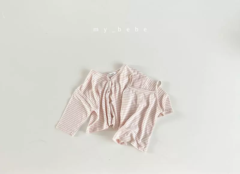 My Bebe - Korean Children Fashion - #Kfashion4kids - Kid Linen Cardigan Set - 12