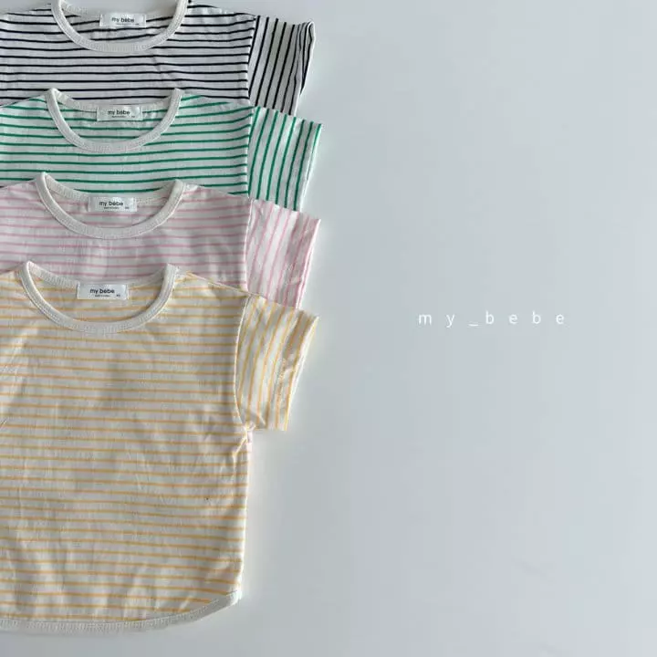 My Bebe - Korean Children Fashion - #discoveringself - Kid Stripes Top Bottom Set - 5