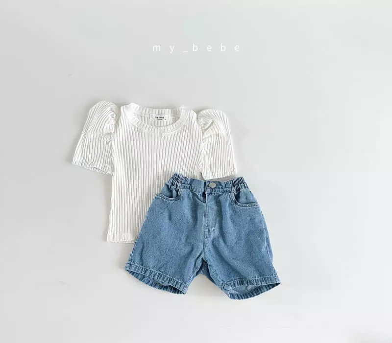 My Bebe - Korean Children Fashion - #discoveringself - Kid Rib Puff Tee - 8