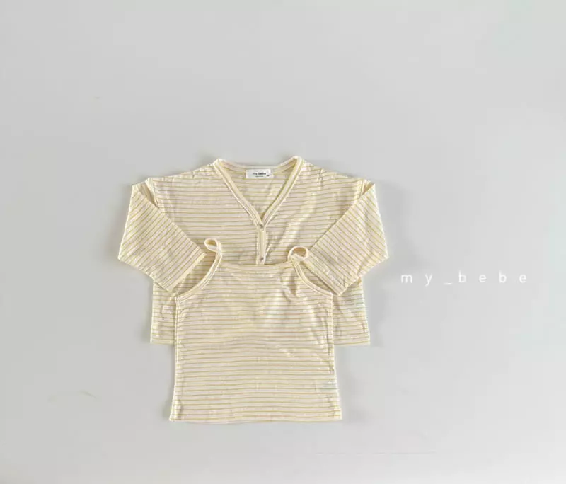 My Bebe - Korean Children Fashion - #fashionkids - Kid Linen Cardigan Set - 8