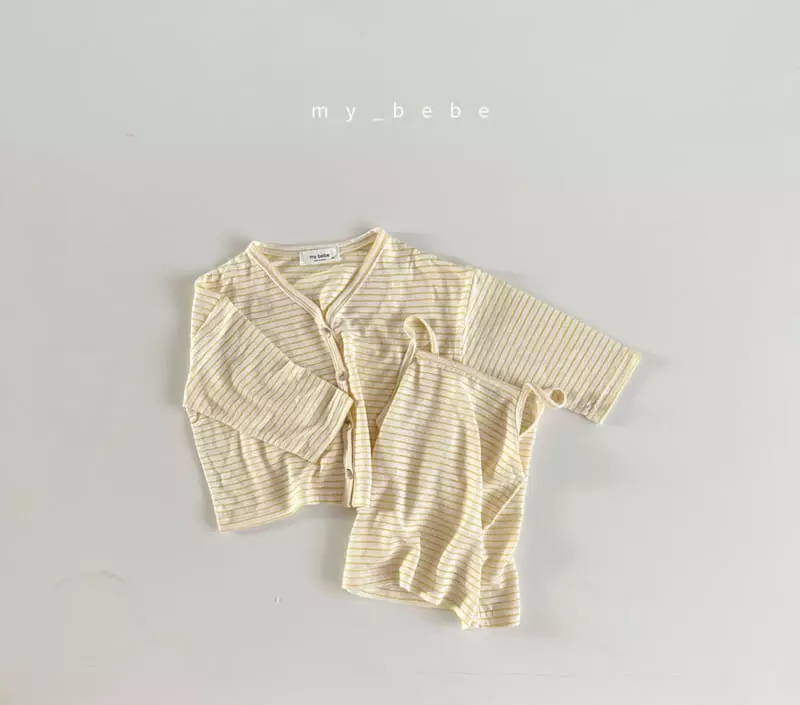 My Bebe - Korean Children Fashion - #kidsshorts - Kid Linen Cardigan Set - 9