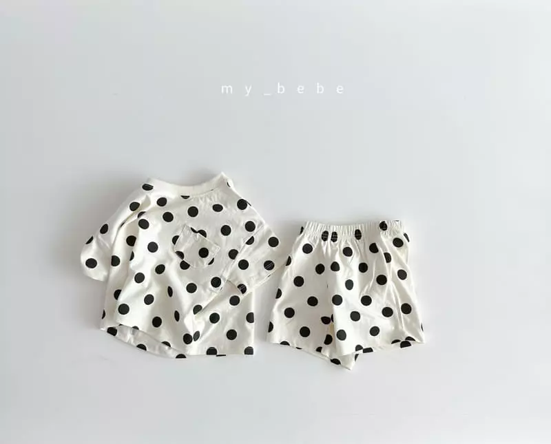 My Bebe - Korean Children Fashion - #kidsstore - Kid Dot Top Bottom Set - 7