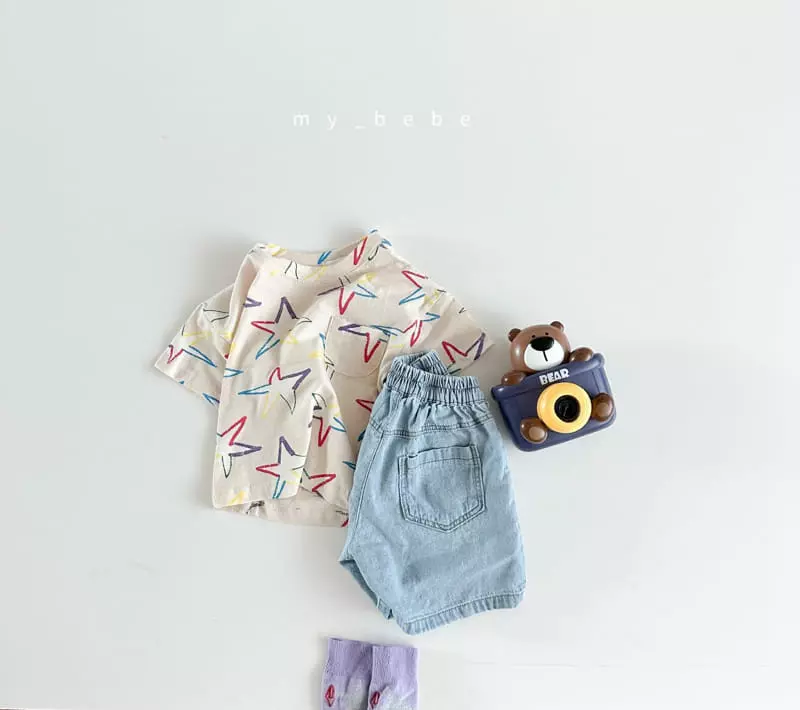 My Bebe - Korean Children Fashion - #kidsstore - Kid Aqua Short Sleeves Tee - 12