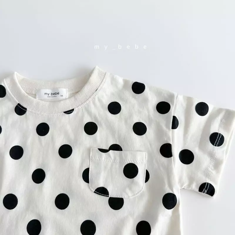 My Bebe - Korean Children Fashion - #kidzfashiontrend - Kid Dot Top Bottom Set - 8