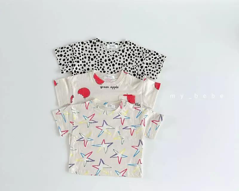 My Bebe - Korean Children Fashion - #minifashionista - Kid Aqua Short Sleeves Tee