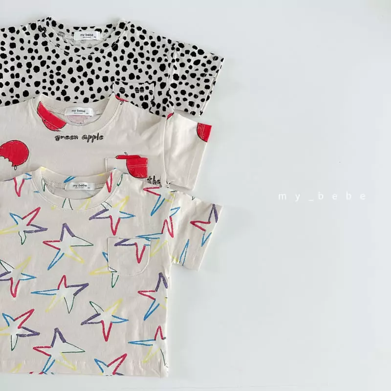 My Bebe - Korean Children Fashion - #prettylittlegirls - Kid Aqua Short Sleeves Tee - 2