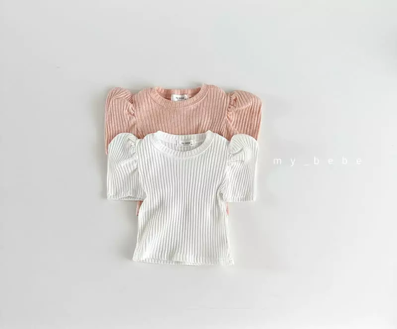 My Bebe - Korean Children Fashion - #prettylittlegirls - Kid Rib Puff Tee