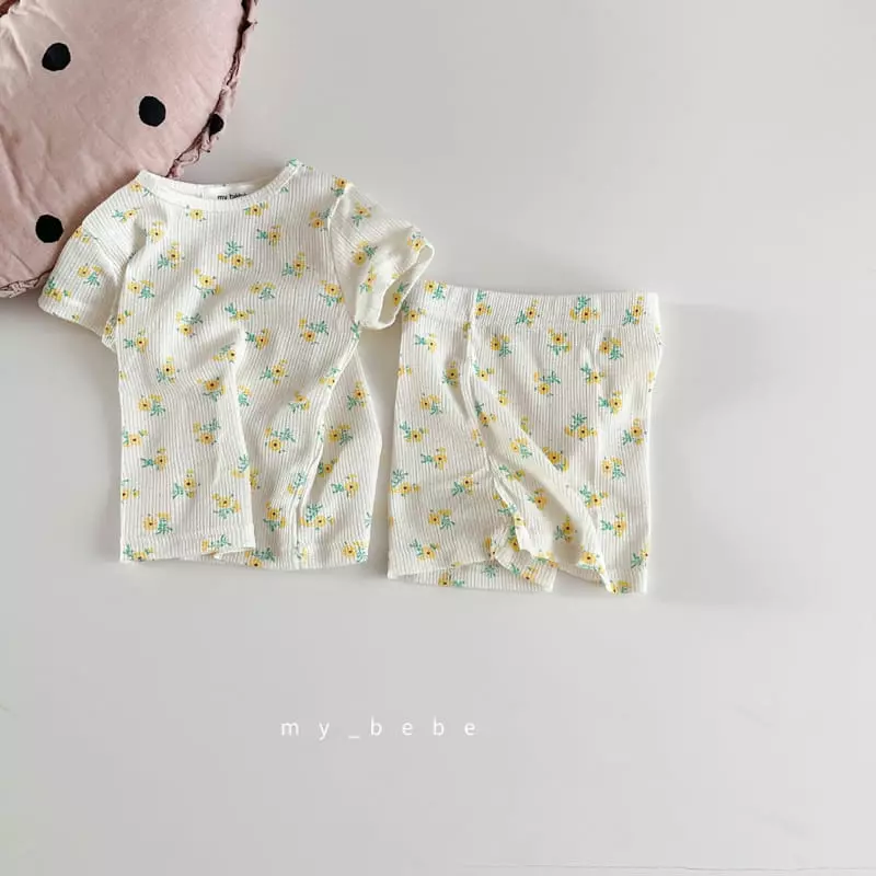 My Bebe - Korean Children Fashion - #todddlerfashion - Kid Small Flower Easywear - 12