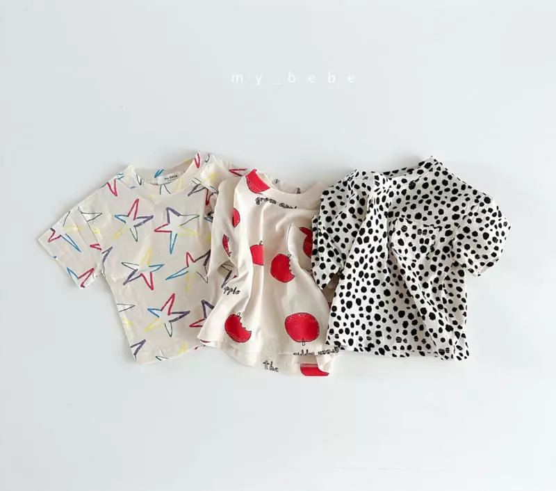 My Bebe - Korean Children Fashion - #todddlerfashion - Kid Aqua Short Sleeves Tee - 3