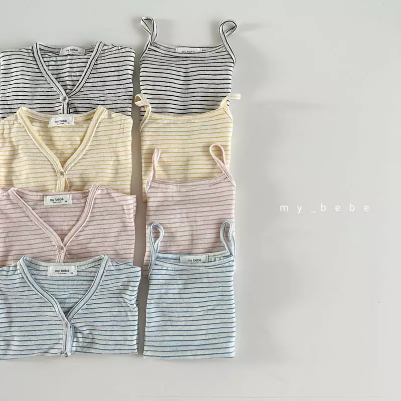 My Bebe - Korean Children Fashion - #todddlerfashion - Kid Linen Cardigan Set