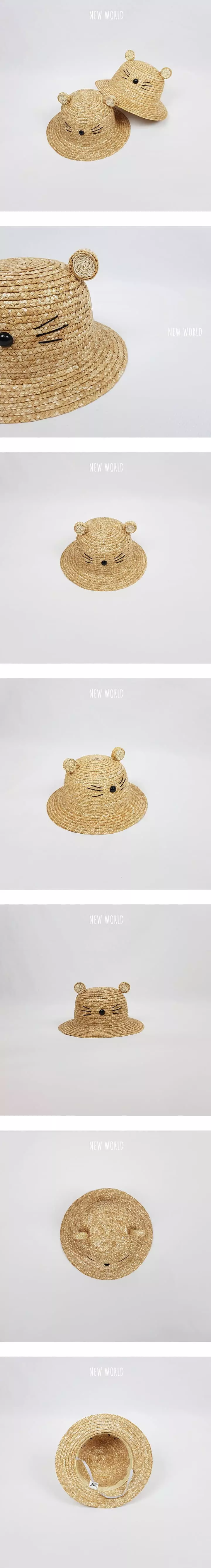 New World - Korean Children Fashion - #magicofchildhood - Straw Kitty Hat