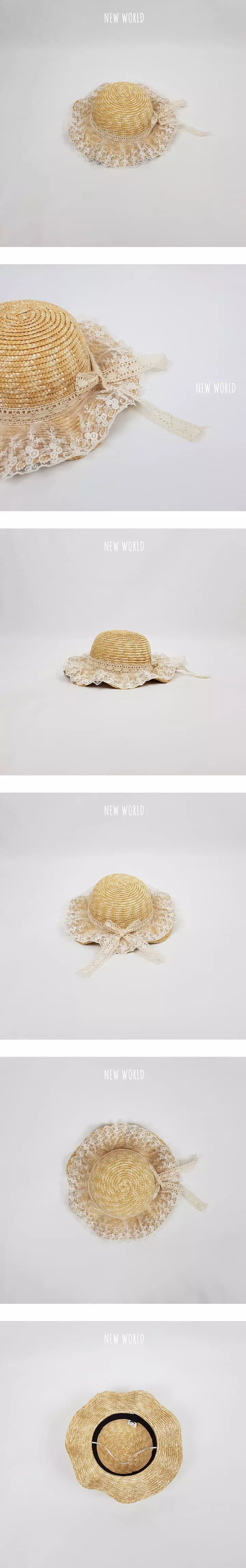New World - Korean Children Fashion - #todddlerfashion - Straw Lace Hat