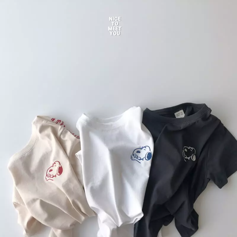 Nice To Meet You - Korean Children Fashion - #childrensboutique - Snoopy Tee