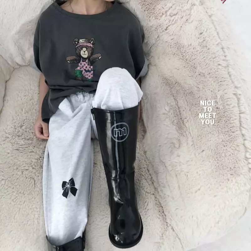 Nice To Meet You - Korean Children Fashion - #kidsstore - Exercise Bear Tee - 4