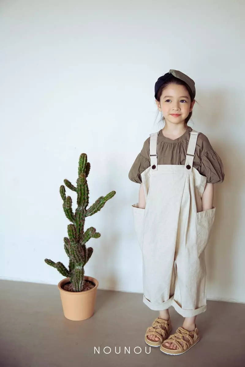 Nounou - Korean Children Fashion - #prettylittlegirls - Bread Dungarees Pants - 5
