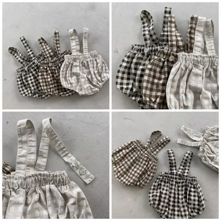 Nunubiel - Korean Baby Fashion - #babyfashion - Check Bodysuit - 2