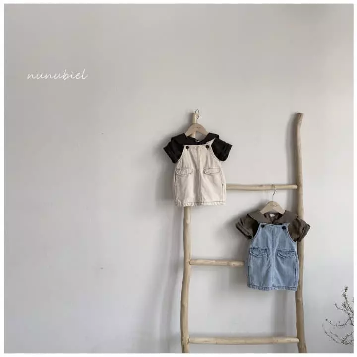 Nunubiel - Korean Children Fashion - #Kfashion4kids - Cut Denim Suspender One-piece - 6