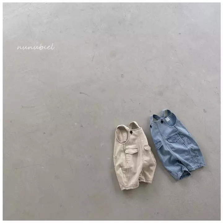 Nunubiel - Korean Children Fashion - #fashionkids - Cut Denim Suspender Pants