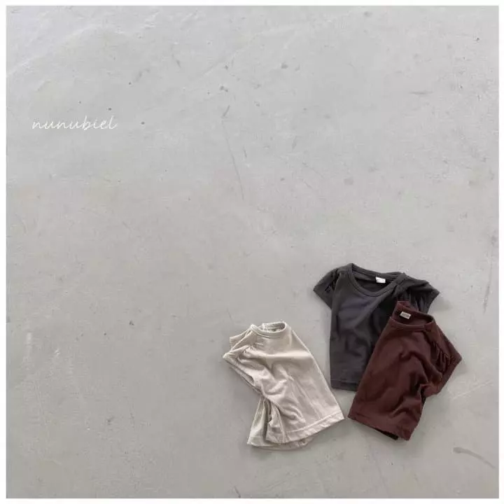 Nunubiel - Korean Children Fashion - #kidsshorts - Baby Natural Sleevless Tee
