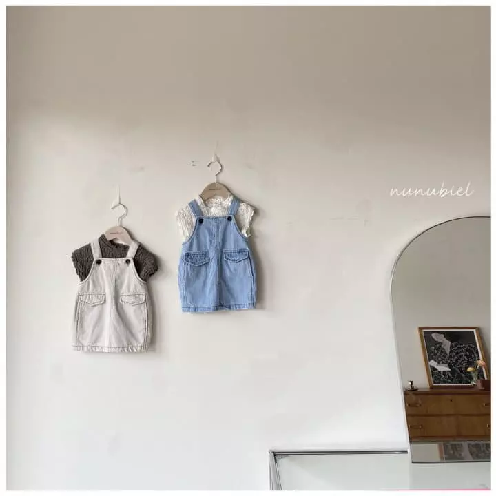 Nunubiel - Korean Children Fashion - #kidzfashiontrend - Cut Denim Suspender One-piece - 5