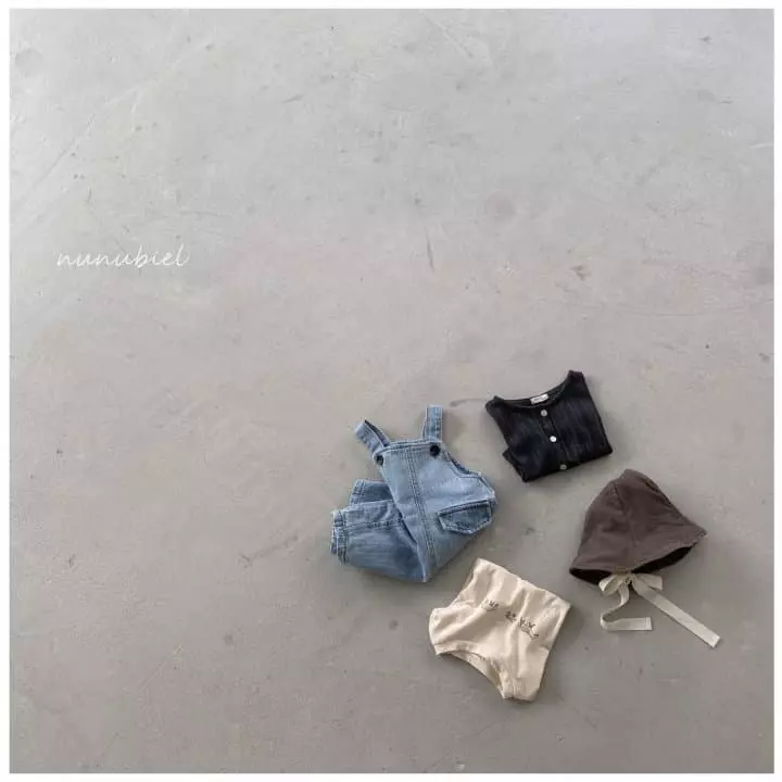 Nunubiel - Korean Children Fashion - #kidsstore - Cut Denim Suspender Pants - 4