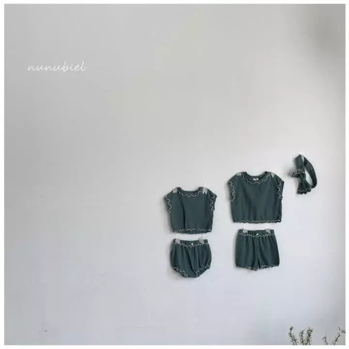 Nunubiel - Korean Children Fashion - #minifashionista - Kids Cockscomb Top Bottom Set - 5