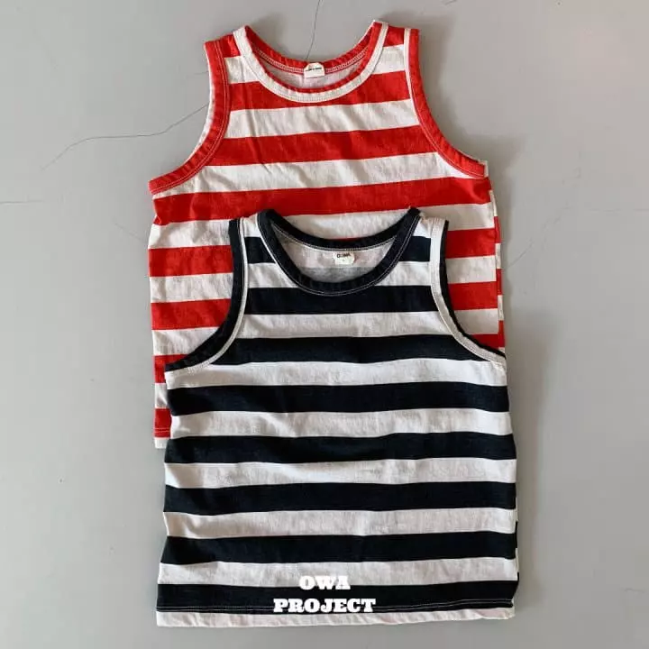 O Wa - Korean Children Fashion - #kidsshorts - Stripes Sleeveless