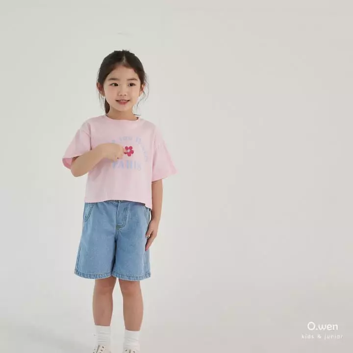 O Wen - Korean Children Fashion - #designkidswear - Flower Crop Tee