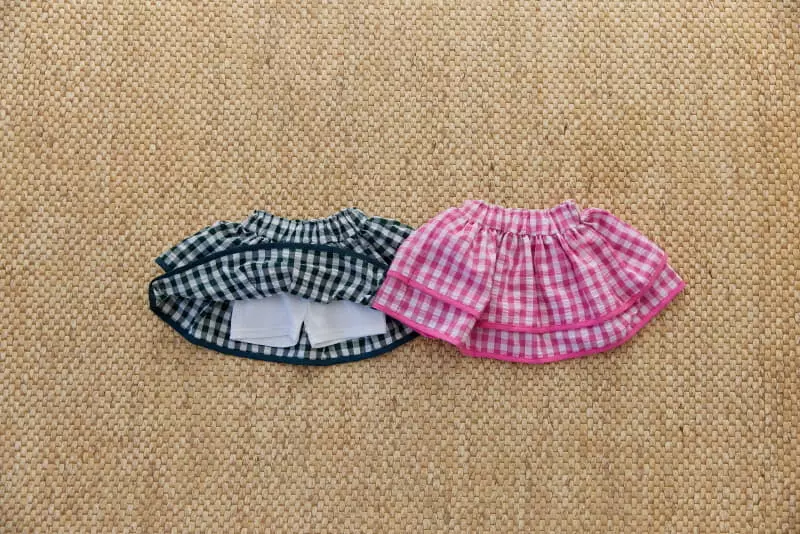 Orange Mom - Korean Children Fashion - #childofig - Check Can Can Skirt - 8