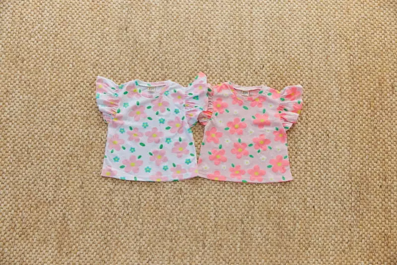 Orange Mom - Korean Children Fashion - #childofig - Heart Flower Tee - 10