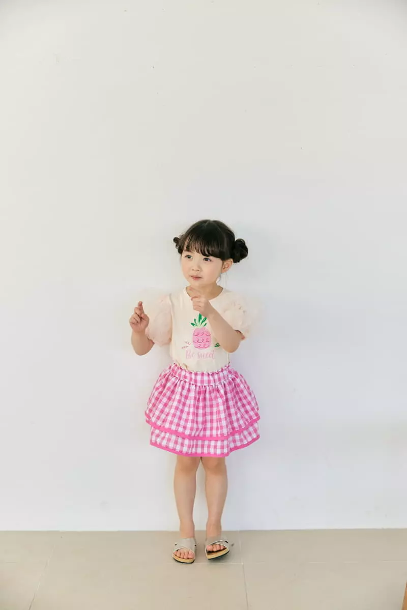 Orange Mom - Korean Children Fashion - #designkidswear - Mesh Puff Sleeves Tee - 9