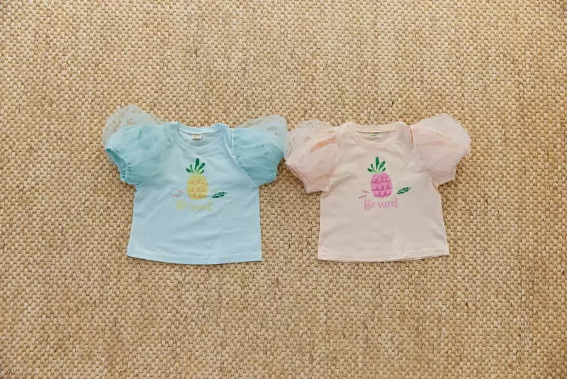 Orange Mom - Korean Children Fashion - #discoveringself - Mesh Puff Sleeves Tee - 10