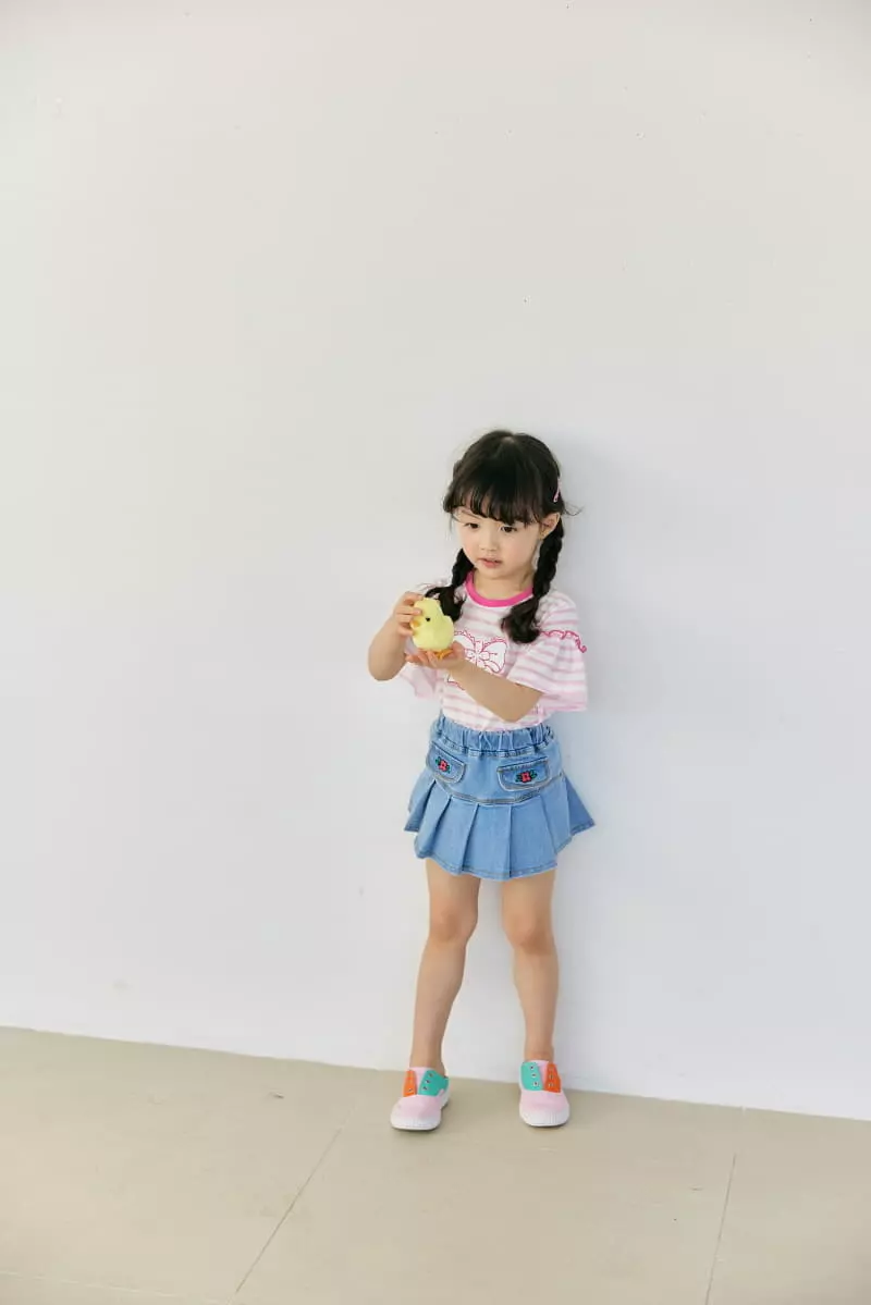 Orange Mom - Korean Children Fashion - #kidsstore - Span Flower Embrodiery Skirt - 2