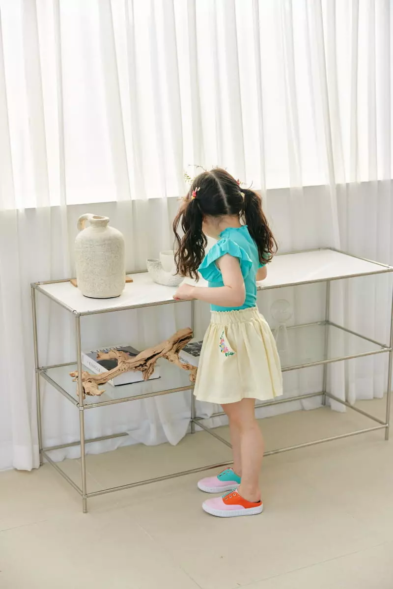 Orange Mom - Korean Children Fashion - #kidzfashiontrend - Flower Embroidery Skirt - 5