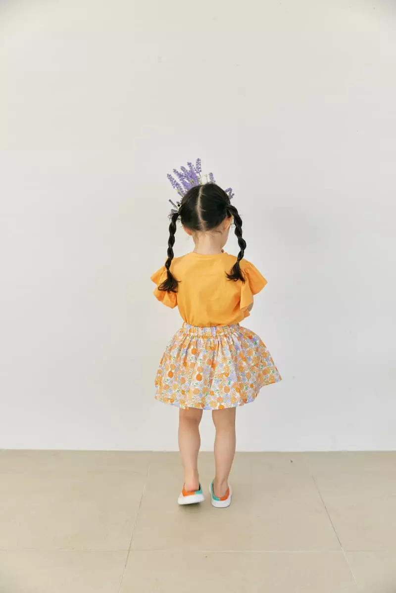Orange Mom - Korean Children Fashion - #magicofchildhood - Flower Print Skirt - 6
