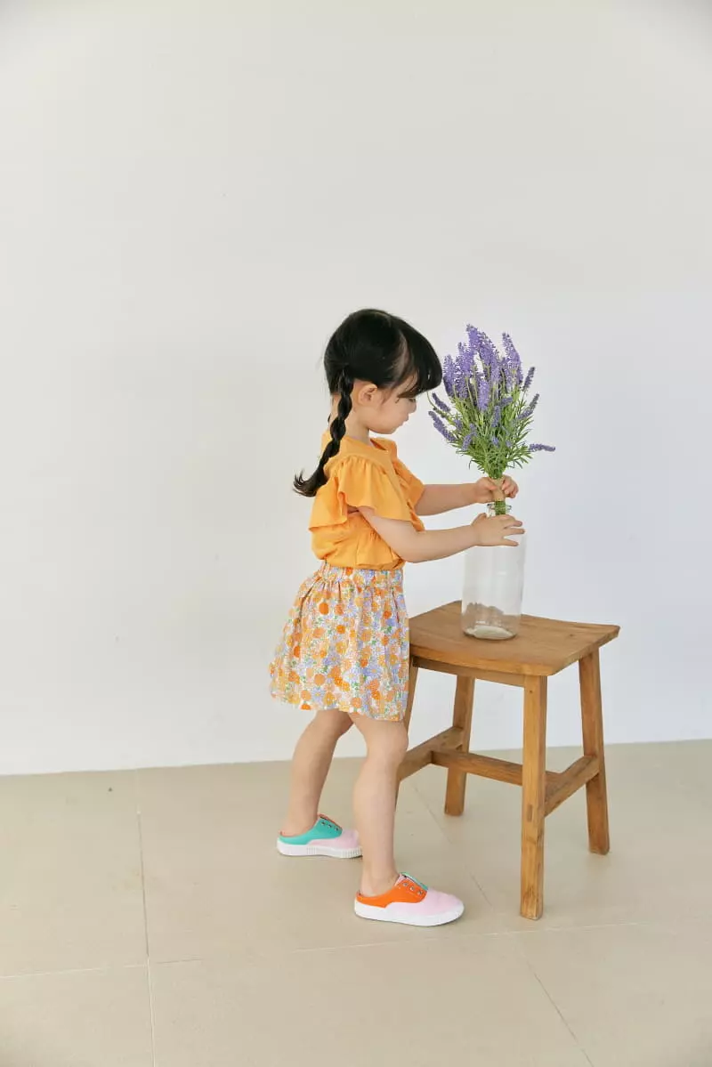Orange Mom - Korean Children Fashion - #prettylittlegirls - Flower Print Skirt - 8