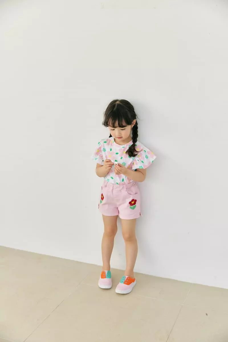 Orange Mom - Korean Children Fashion - #prettylittlegirls - Heart Flower Tee - 6