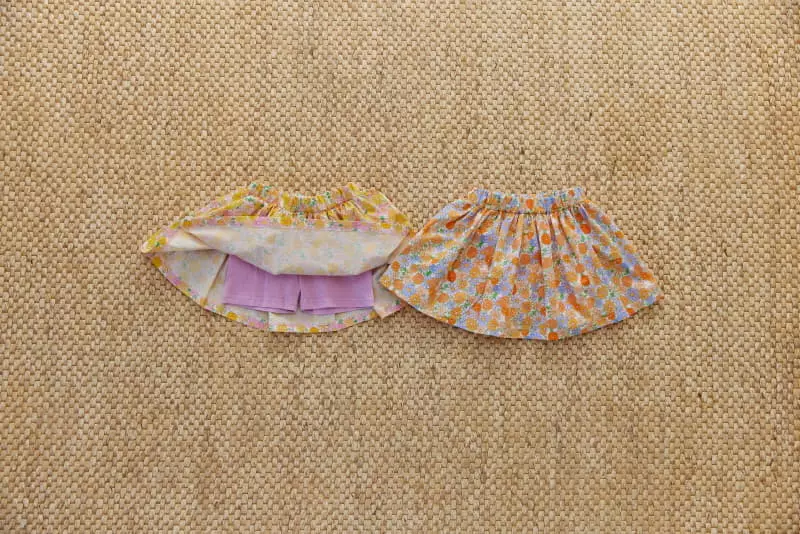 Orange Mom - Korean Children Fashion - #toddlerclothing - Flower Print Skirt - 10